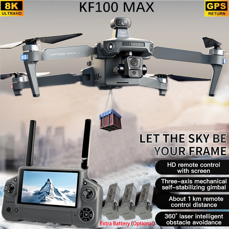 KF100 MAX GPS Drone 4K Camera  - Drone Controller Screen recension och pris